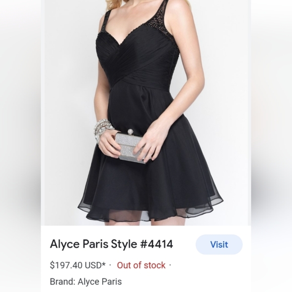 Alyce Paris Dresses & Skirts - Alyce Paris Women's 24 Black Embossed Cocktail Formal A-Line Dress Short